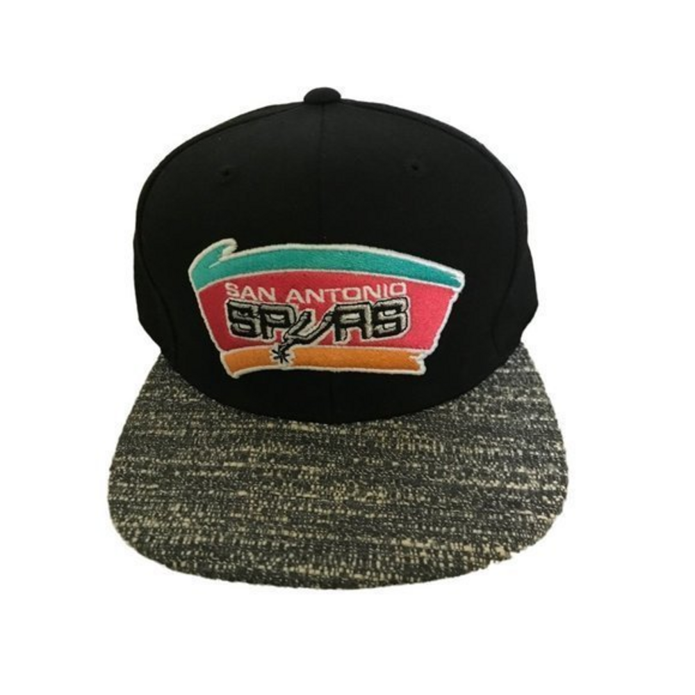 Vintage San Antonio‎ Spurs Flat Bill SnapBack Hat Mitchell Ness Hardwood Classic